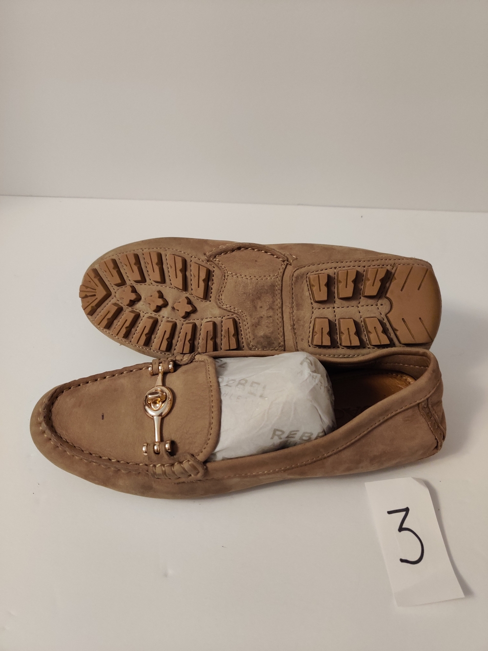 Coach Suede Loafers in Tan with Gold Accent 7 - Picture 5 of 5